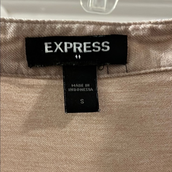 Express Tan Button-Up Blouse size S - Picture 2 of 6